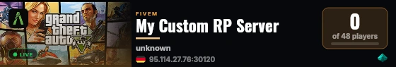 My Custom RP Server live status badge