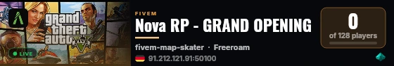 Nova RP - GRAND OPENING live status badge