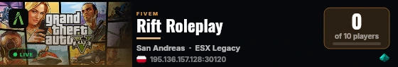 Rift Roleplay live status badge