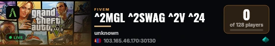 ^2MGL ^2SWAG ^2V ^24 live status badge