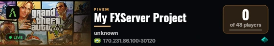 My FXServer Project live status badge