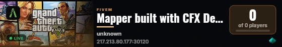 Mapper built with CFX Default FiveM! live status badge