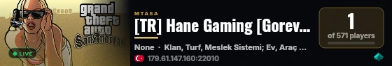 [TR] Hane Gaming [Gorev/Turk/Klan/Freeroam/Emek/RPG] live status badge