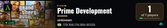 Prime Development live status badge