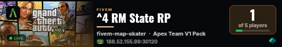 ^4 RM State RP live status badge