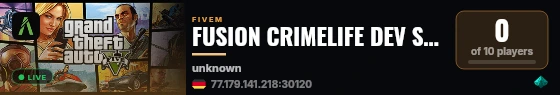 FUSION CRIMELIFE DEV SERVER live status badge