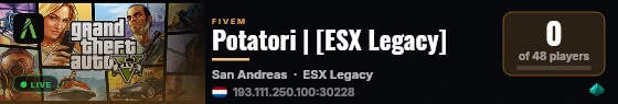 Potatori | [ESX Legacy] live status badge