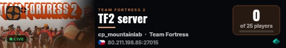 TF2 server live status badge