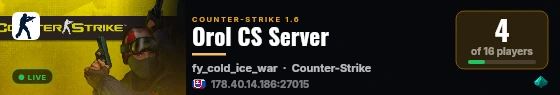 Orol CS Server live status badge
