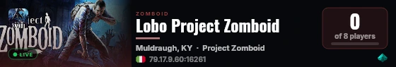 Lobo Project Zomboid live status badge