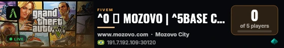 ^0 🔨 MOZOVO | ^5BASE CORE live status badge