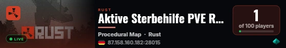 Aktive Sterbehilfe PVE Raidbases Bots Anfänger Solo live status badge