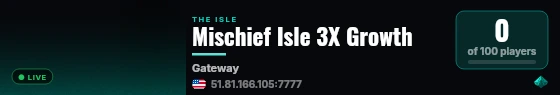 Mischief Isle 3X Growth live status badge