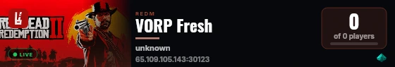 VORP Fresh live status badge