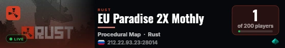 Rust START Server live status badge