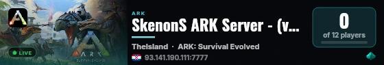 SkenonS ARK Server - (v361.7) live status badge