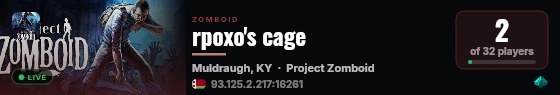 rpoxo's cage live status badge