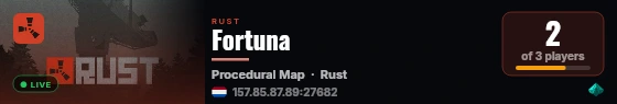Fortuna live status badge