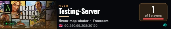 Testing-Server live status badge