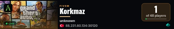 Korkmaz live status badge