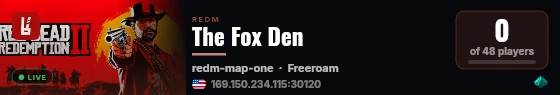 The Fox Den live status badge