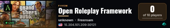 Open Roleplay Framework live status badge