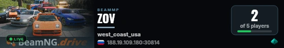 ZOV live status badge