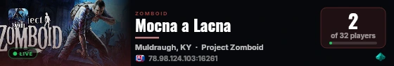 Mocna a Lacna live status badge