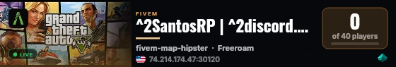 ^2SantosRP | ^2discord.gg/santosrp-community | live status badge