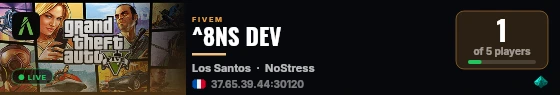NS DEV ・ [FREE-ACCESS] ・ discord.gg/nostressrp live status badge