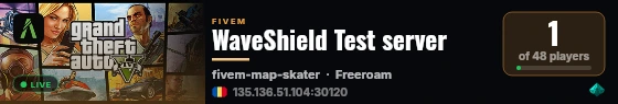WaveShield Test server live status badge