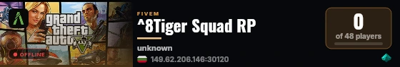 ^8Tiger Squad RP live status badge