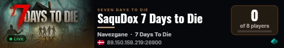 SaquDox 7 Days to Die live status badge