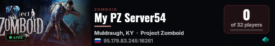 My PZ Server54 live status badge