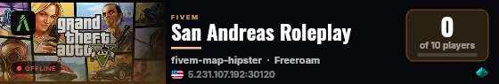 San Andreas Roleplay live status badge