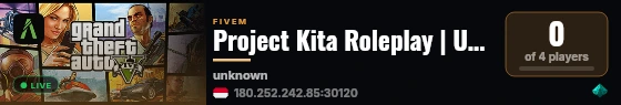 Project Kita Roleplay | UNDERDEV live status badge