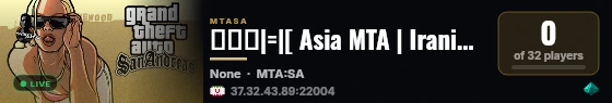 ───|=|[ Asia MTA | Iranian RPG/RP Server (Map Editor)]|=|─── live status badge