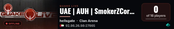 UAE | AUH | SmokerZCorner | Quake Live | FFA live status badge