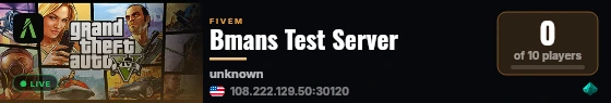 Bmans Test Server live status badge