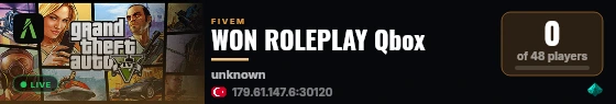 WON ROLEPLAY Qbox live status badge