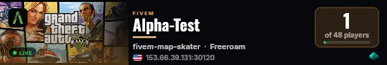 Alpha-Test live status badge