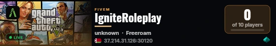 IgniteRoleplay live status badge