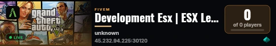 Development Esx | ESX Legacy Server live status badge