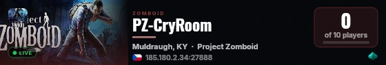 PZ-CryRoom live status badge
