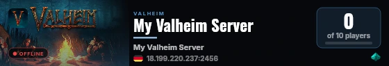 My Valheim Server live status badge