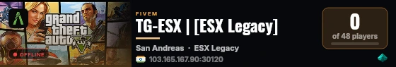 TG-ESX | ESX Legacy Server live status badge