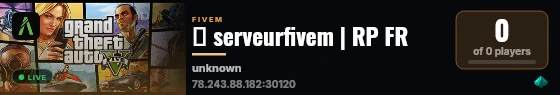 🦊 serveurfivem | RP FR live status badge