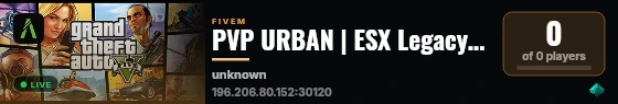 PVP URBAN | ESX Legacy Server live status badge
