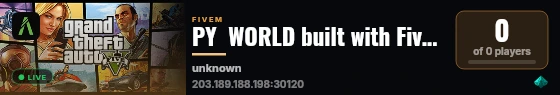 PY  WORLD built with FiveM Basic Server! live status badge