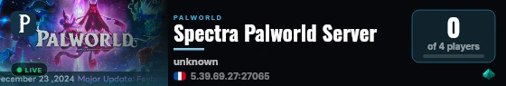 Spectra Palworld Server live status badge